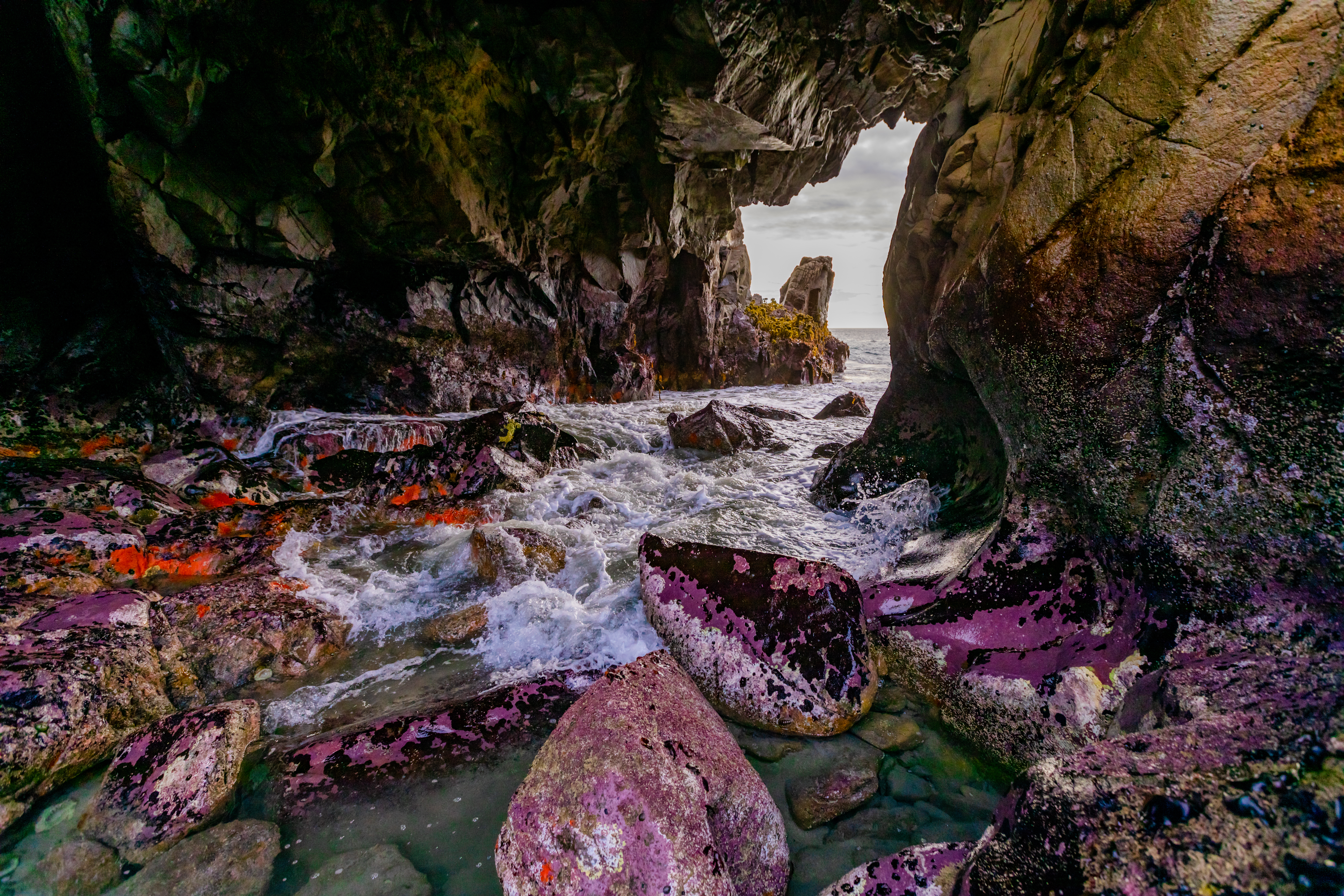 Pfeiffer Beach is found on the Californian coastline the Big Sur