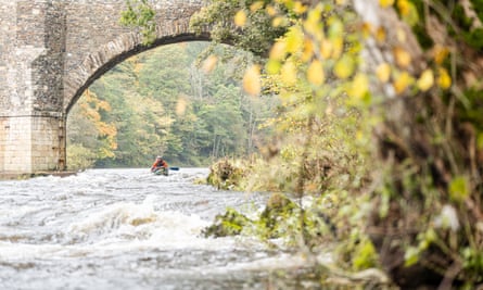 Paddlers under Yair Bridge on the Tweed Valley canoe trail