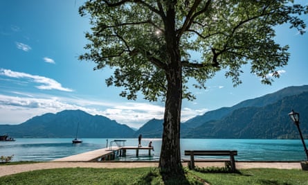 lakeside beach in sunshine