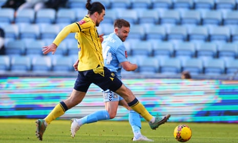 Matthew Godden slots home his second and Coventry City’s sixth as the Sky Blues trounce Oxford United.