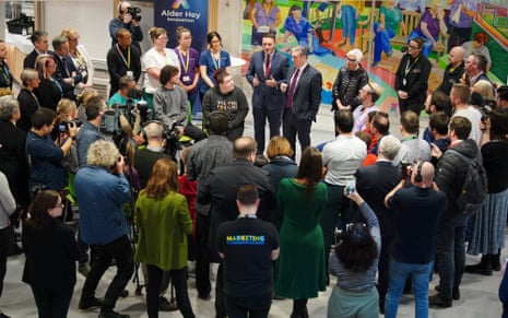 Keir Starmer and shadow health secretary Wes Streeting speaking during a visit to Alder Hey Children's Hospital in Liverpool, where they wre unveiling Labour’s child health action plan.