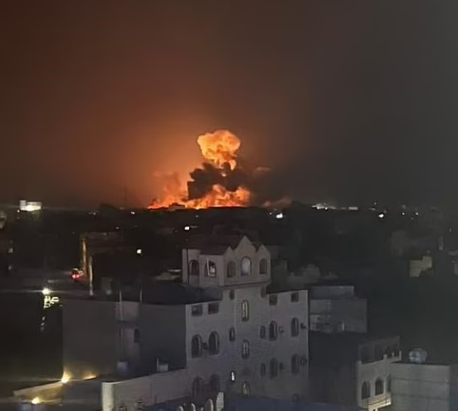 Huge explosions rang out across 16 locations in Yemen overnight