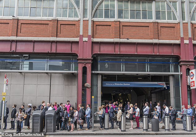 Waterloo Station, shown here, is very low-lying, meaning its platforms are much deeper relative to sea level even when they are not that far beneath the ground