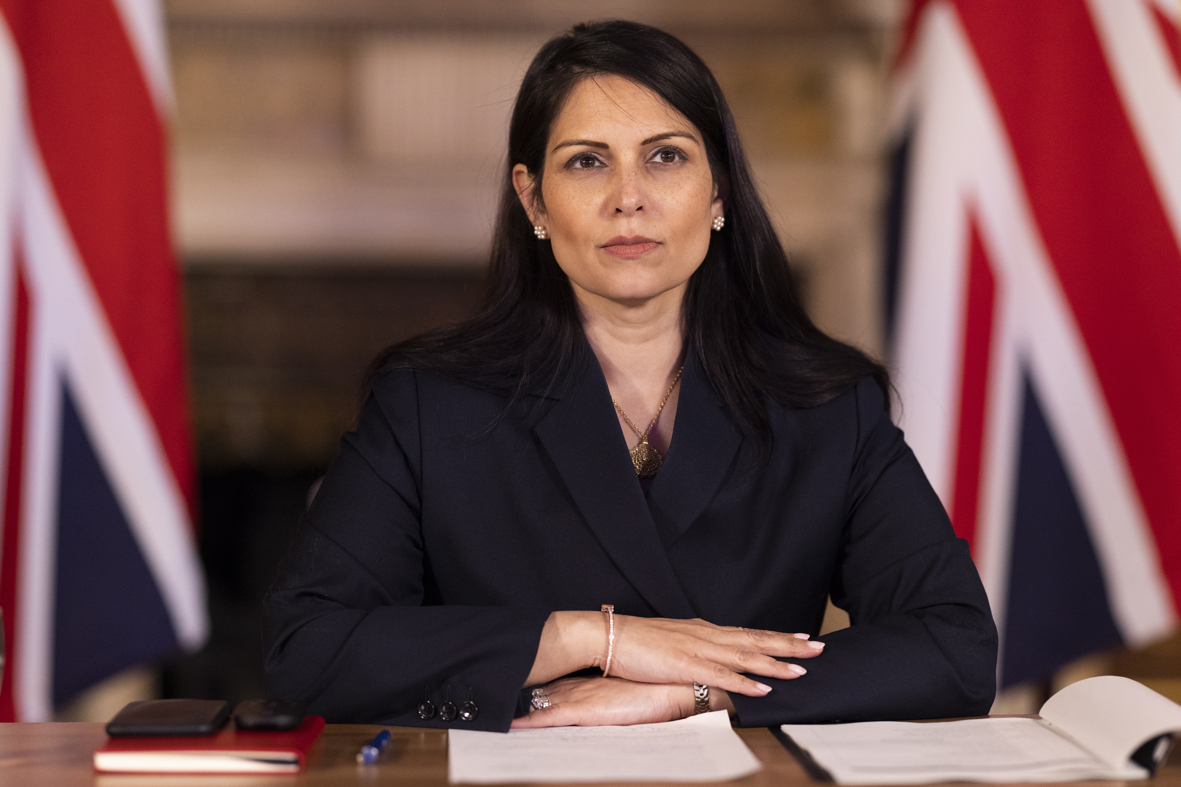 Priti Patel today told MPs to back the Rwanda Bill - but warned Mr Sunak it should be toughened up to stop meddling civil servants grounding deportation flights