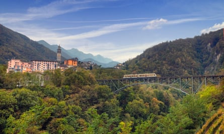 The historic village of Intragna is one of the stops between Locarno and Domodossola.