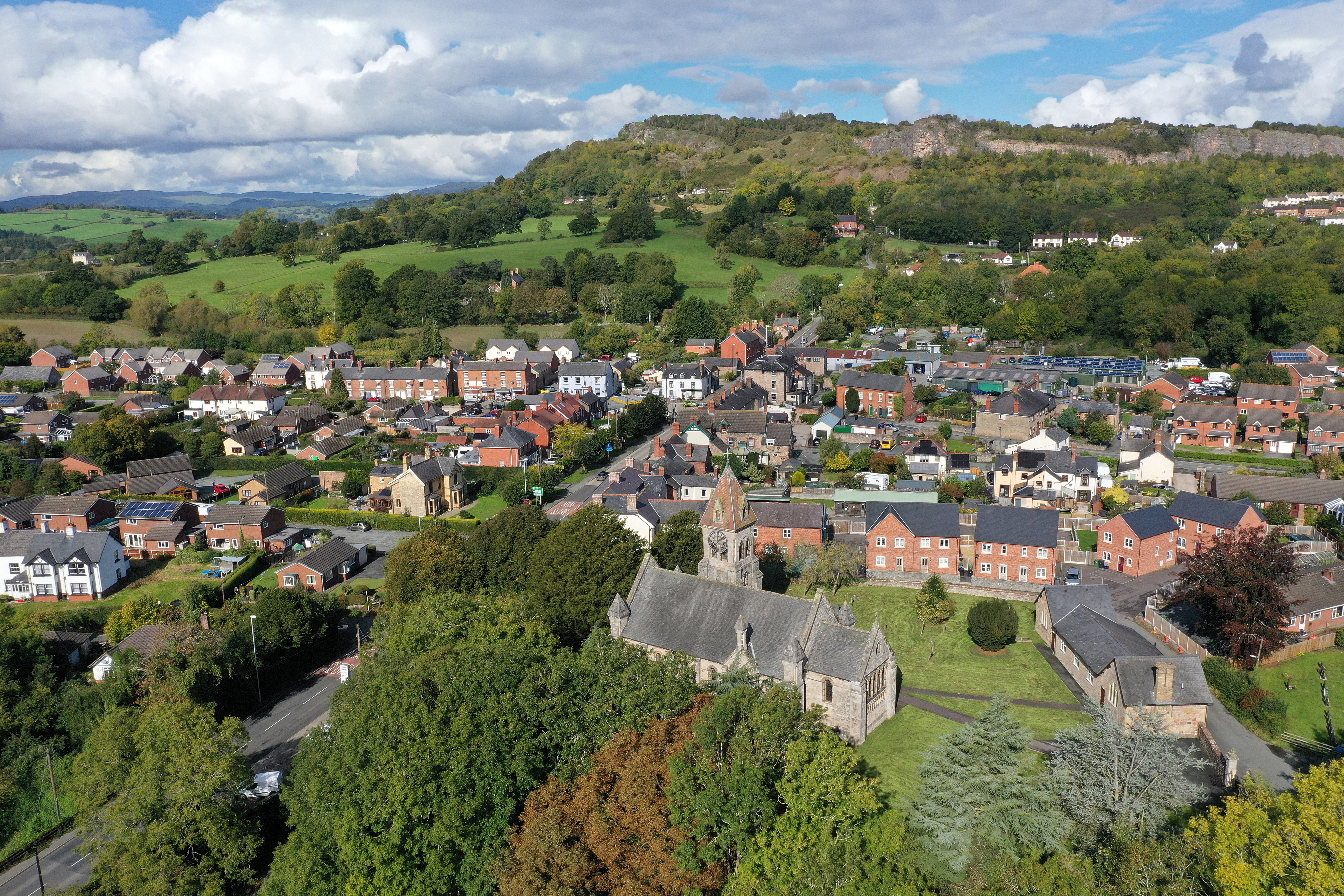 The town sits on the England-Wales border