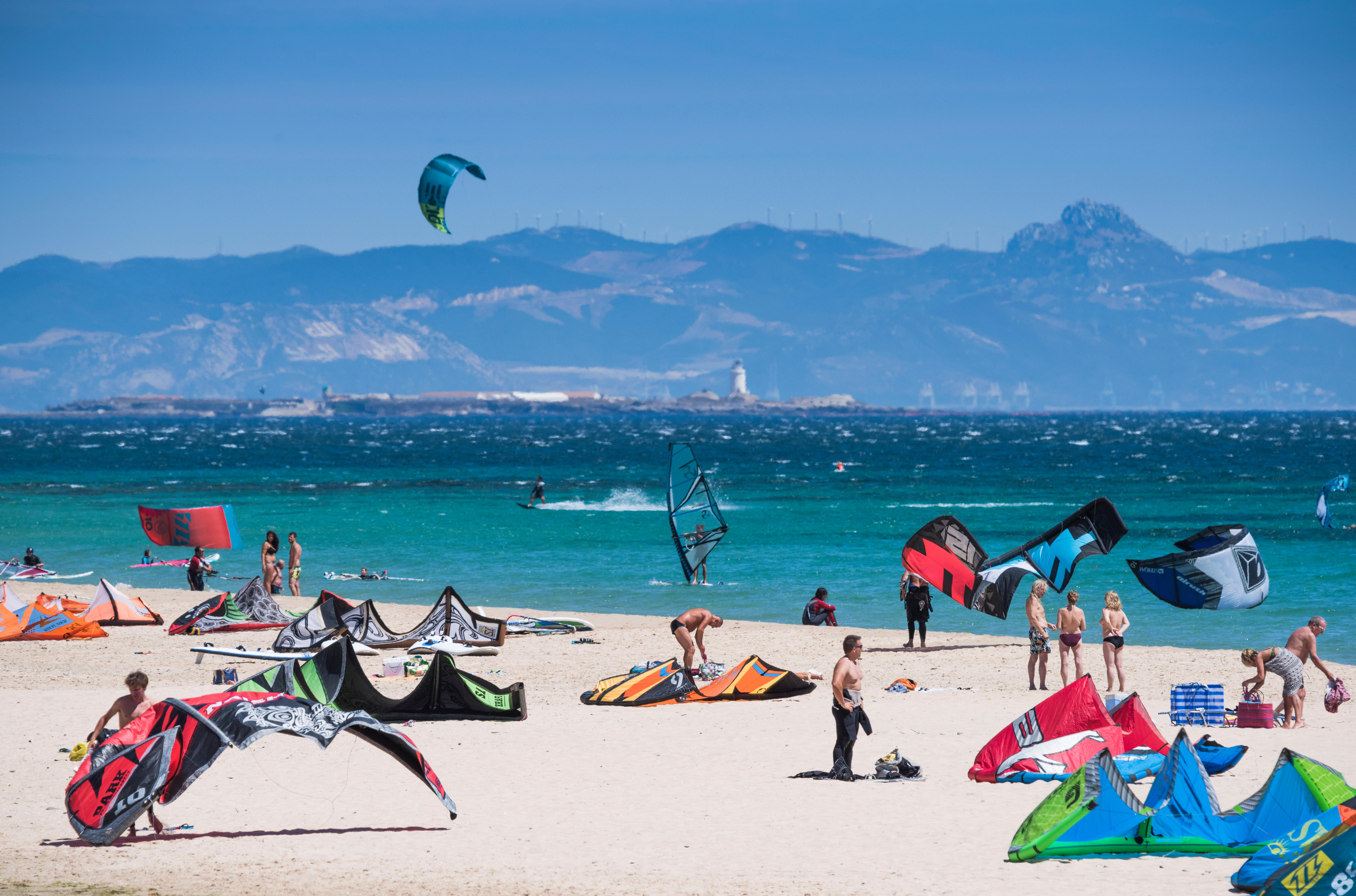 Kite surfing in Cadiz, Andalusia