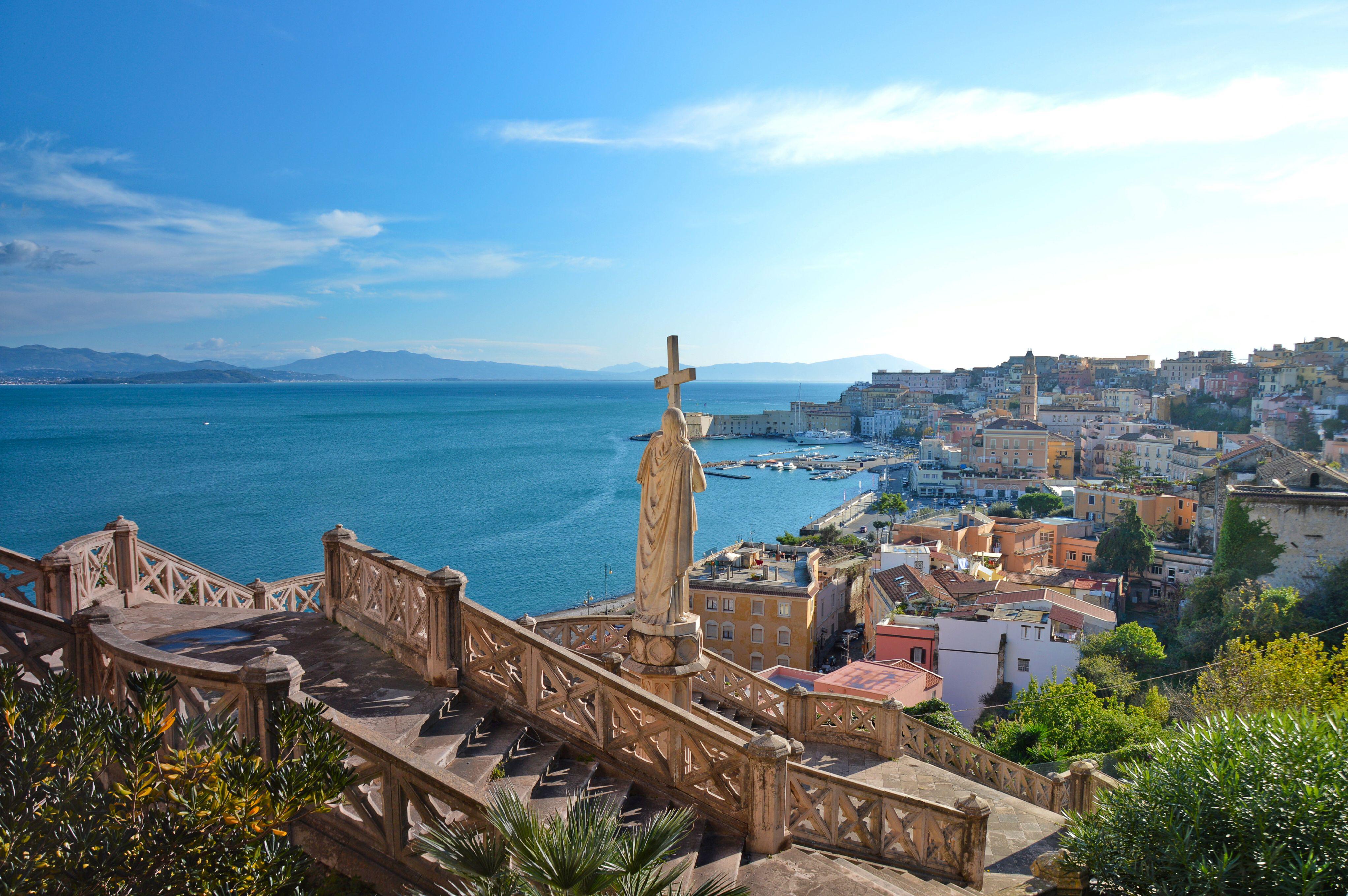 Panoramic view of Gaeta, medieval village of Lazio in Italy