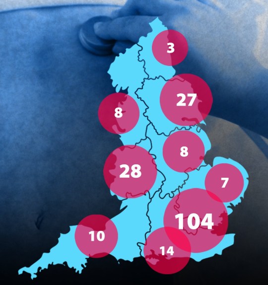 METRO GRAPHICS Laboratory confirmed cases of measles by region in England