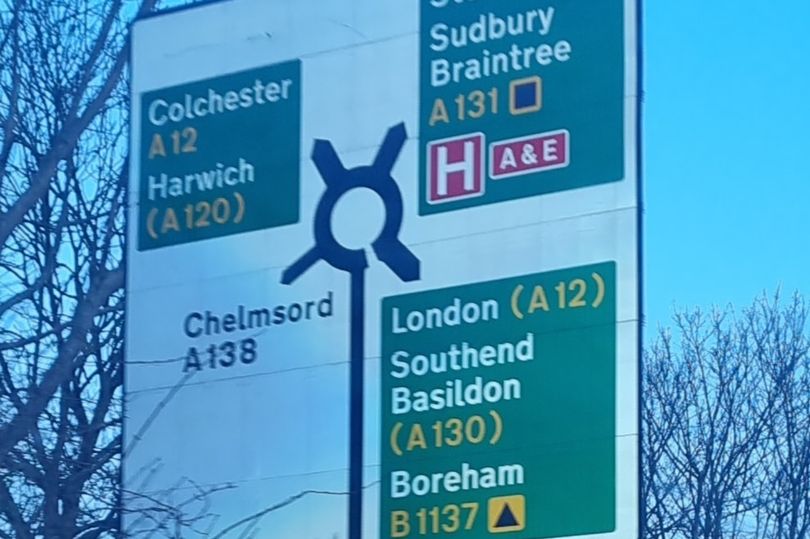 Drivers were left stunned by the error on this road sign in Chelmsford, Essex