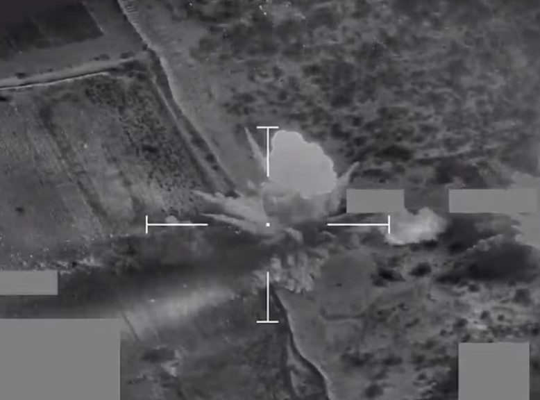 The moment an RAF Typhoon launched a precision strike on a Houthi military target in Yemen last night