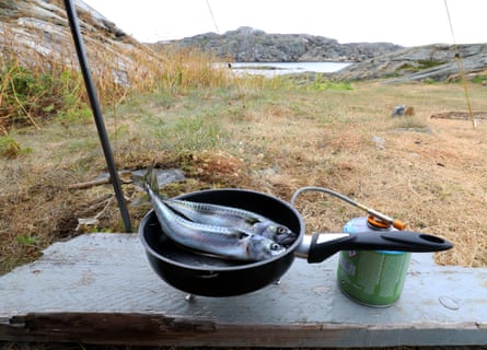 Kevin Rushby and Niall caught and ate mackerel on their trip.