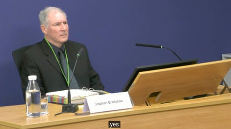 Stephen Bradshaw giving evidence today.