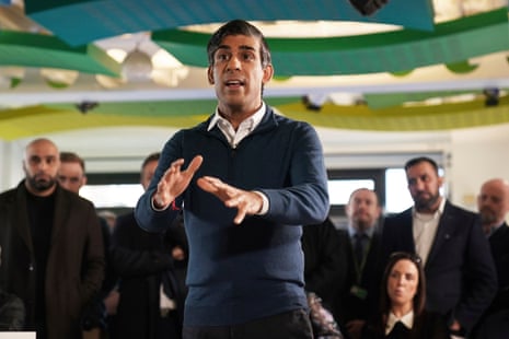 Rishi Sunak speaking at a MyPlace Youth Centre, in Mansfield, England today.