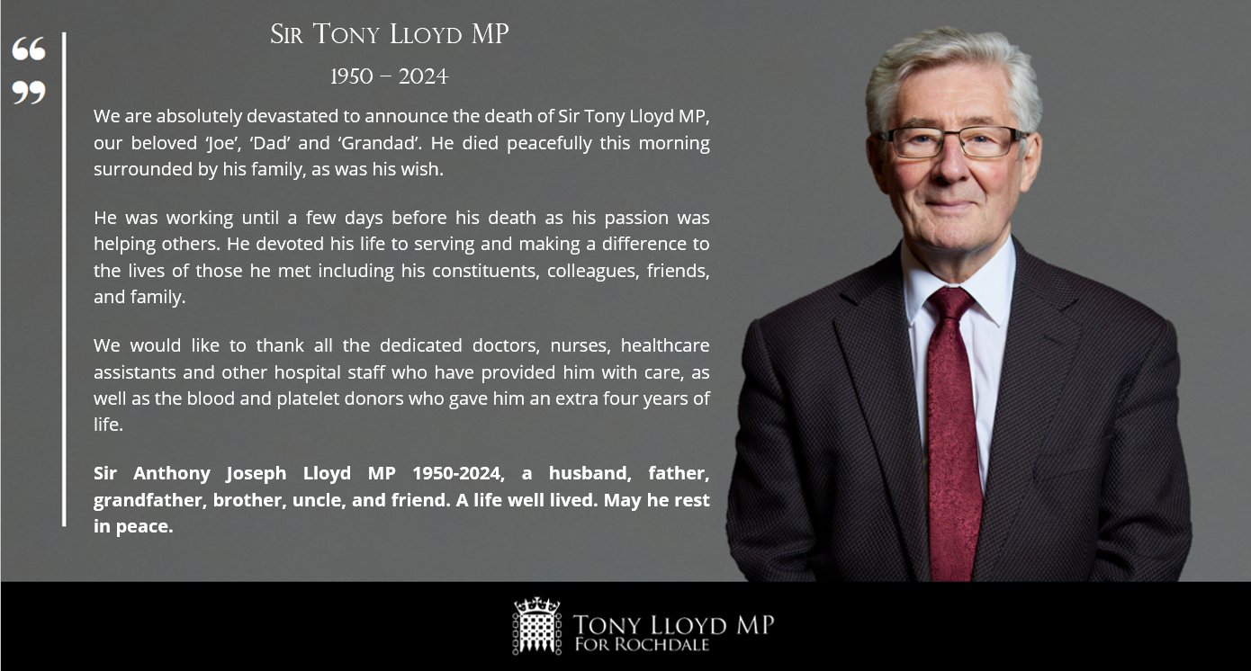 A statement from Sir Tony's family