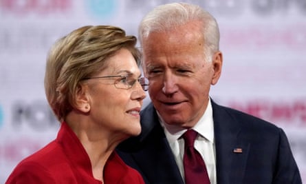 Elizabeth Warren and Joe Biden talk 