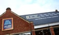 Santa’s sleigh and reindeer parking space is painted on the roof of Aldi, in Knutsford.