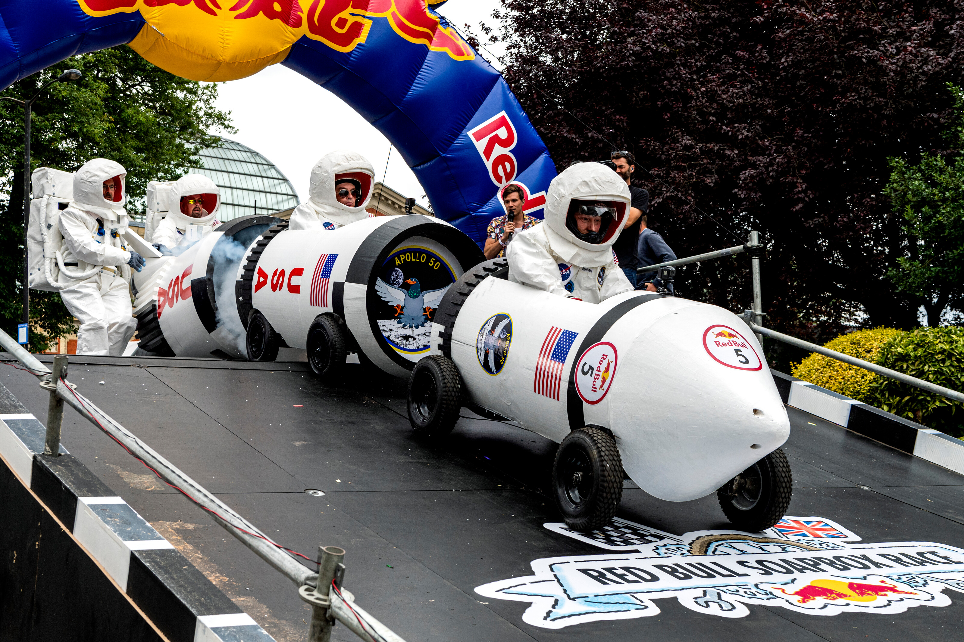 A team of astronauts wowed the crowd in their kart