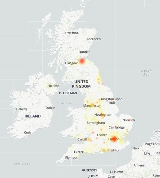 Down Detector map