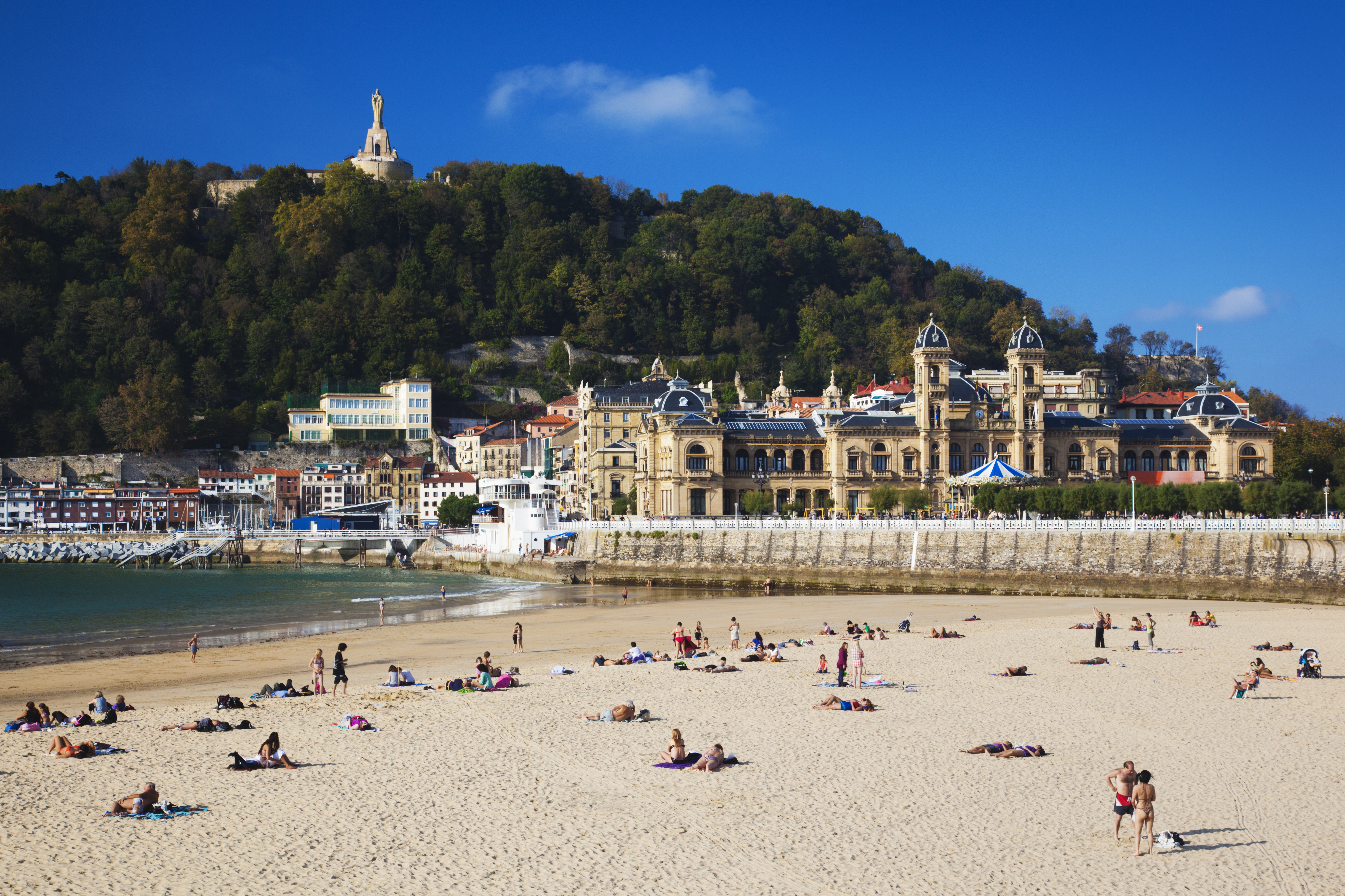 The fine golden sand in the bay of La Concha is some of the finest in Northern Spain