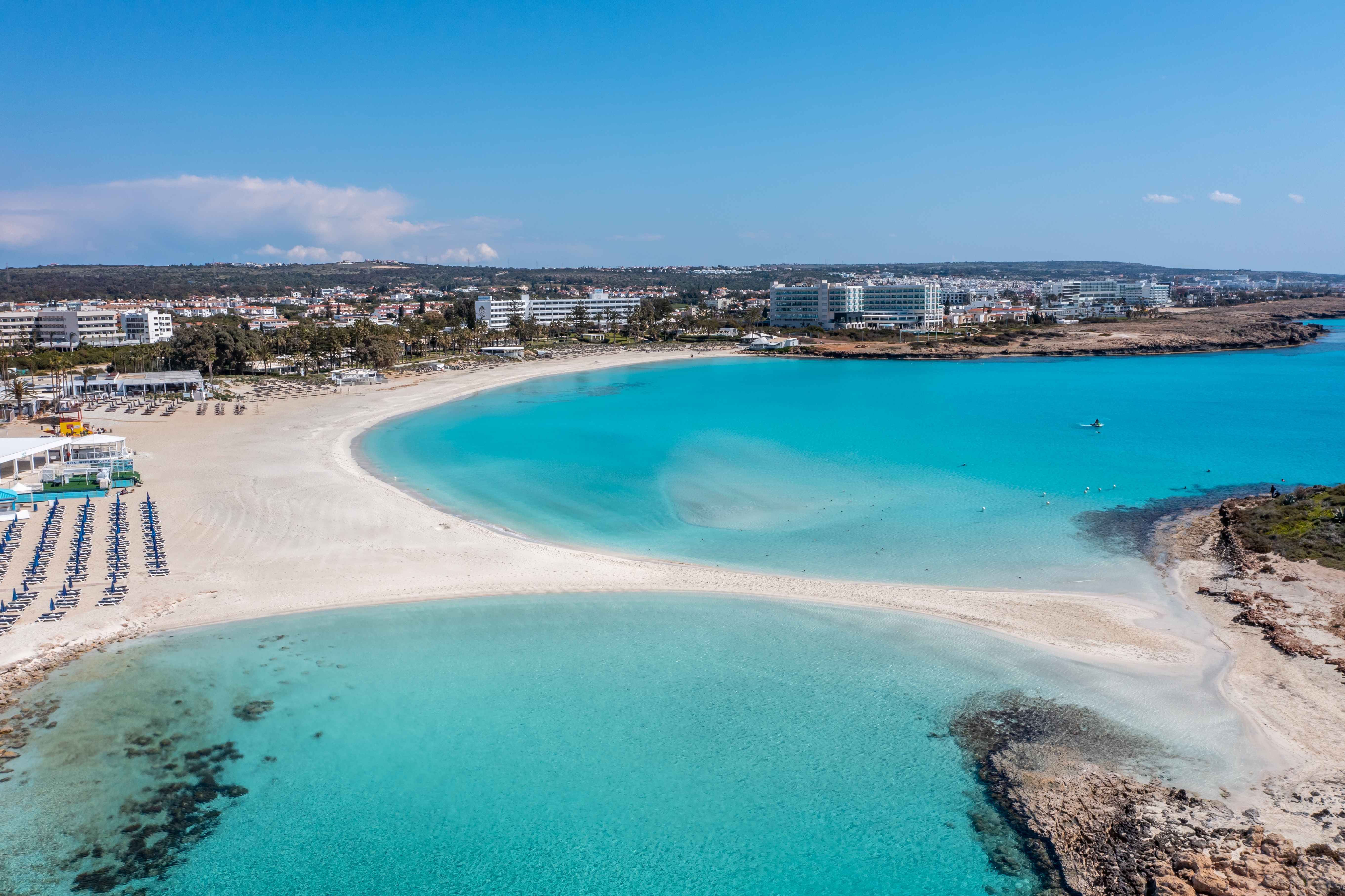 Nissi Beach in Ayia Napa has pristine shallow waters