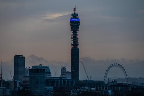 The BT Tower seen from Primrose Hill.