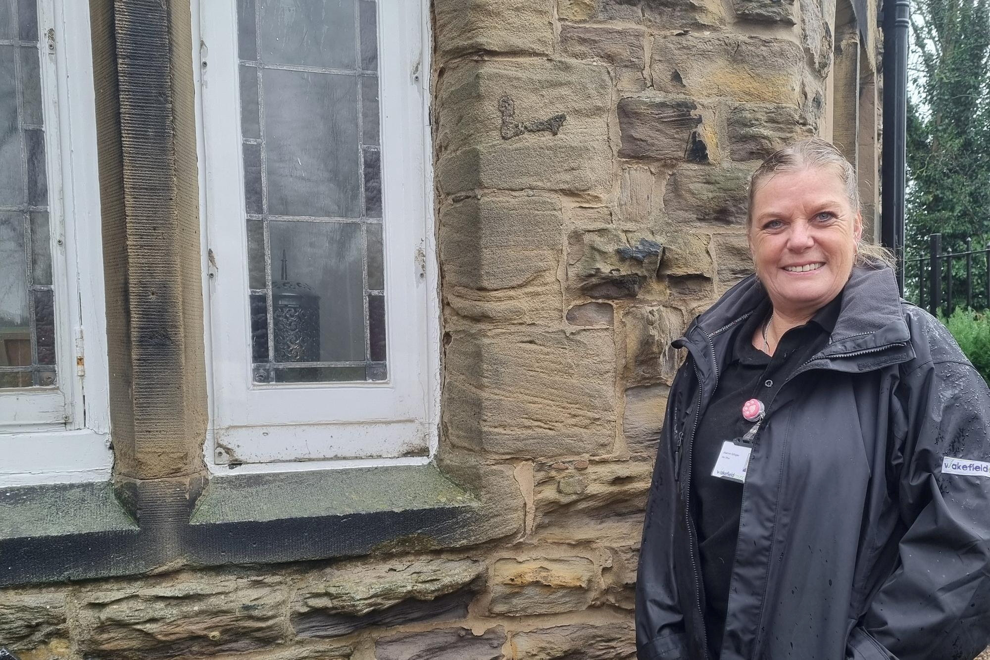 Joe Gilligan outside her house at Pontefract Castle