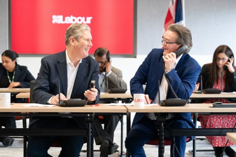 Labour leader Keir Starmer is joined by musician Feargal Sharkey canvassing voters by phone for the Wellingborough and Kingswood byelections.