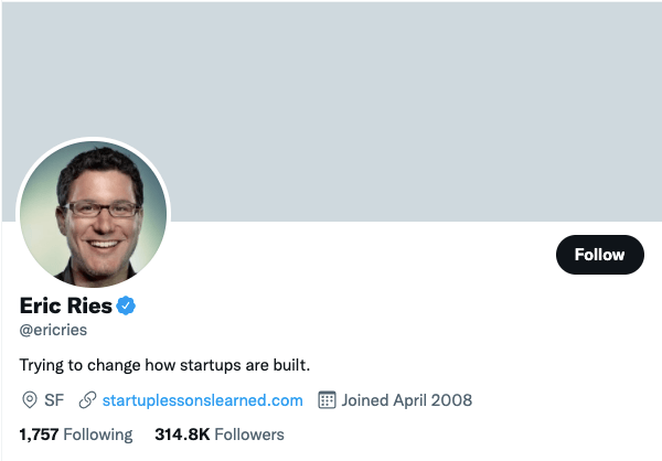 Eric Ries on Twitter