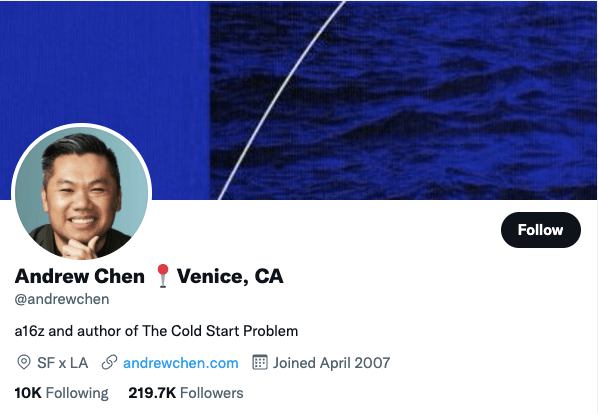 Andrew Chen on Twitter