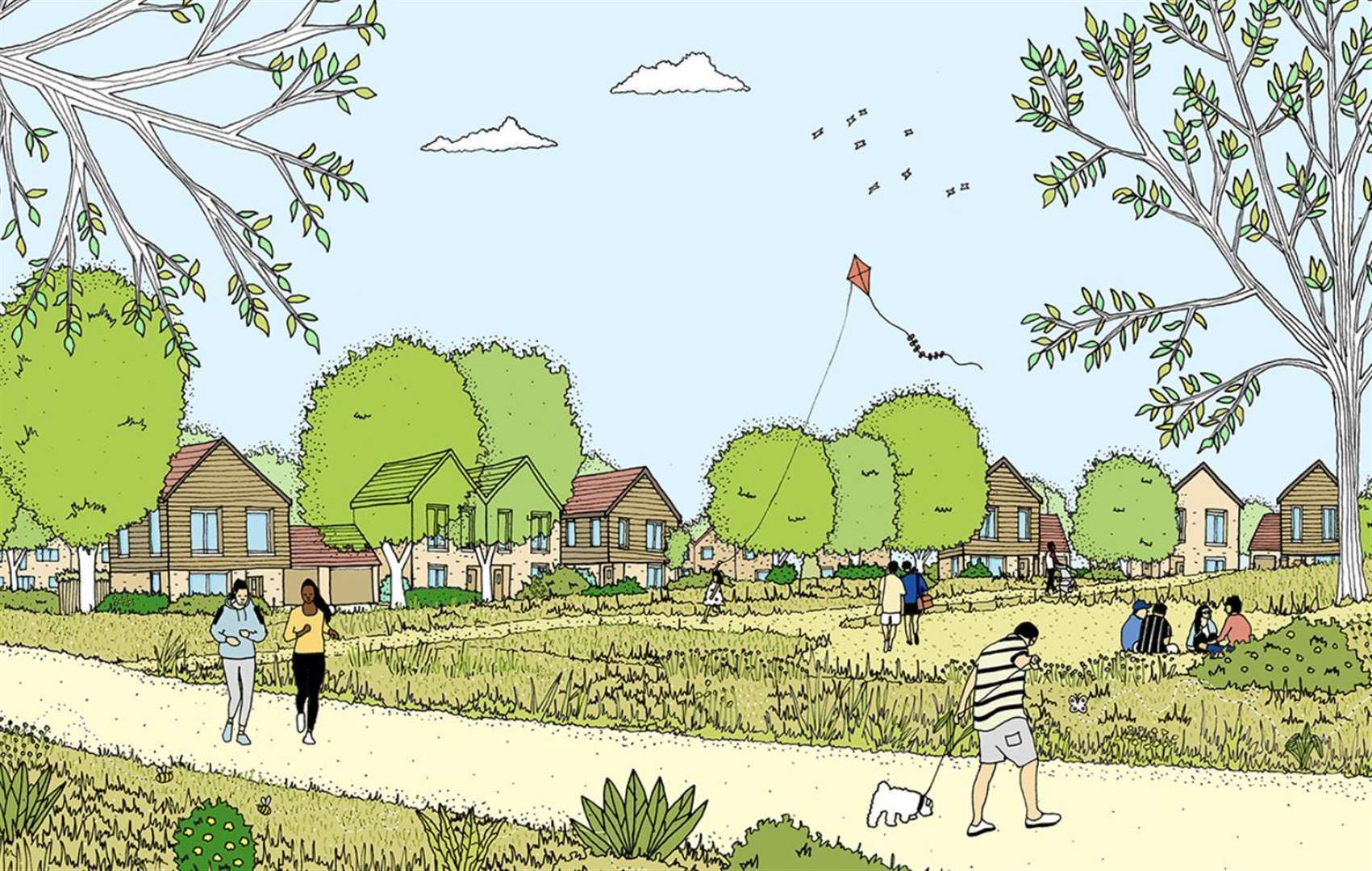 An artist's impression of the housing estate