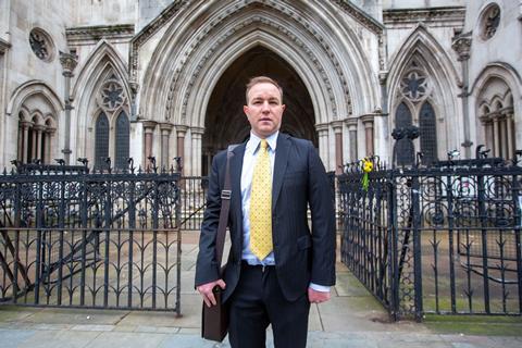 Tom Hayes outside the RCJ. Libor scandal appeal hearing in London