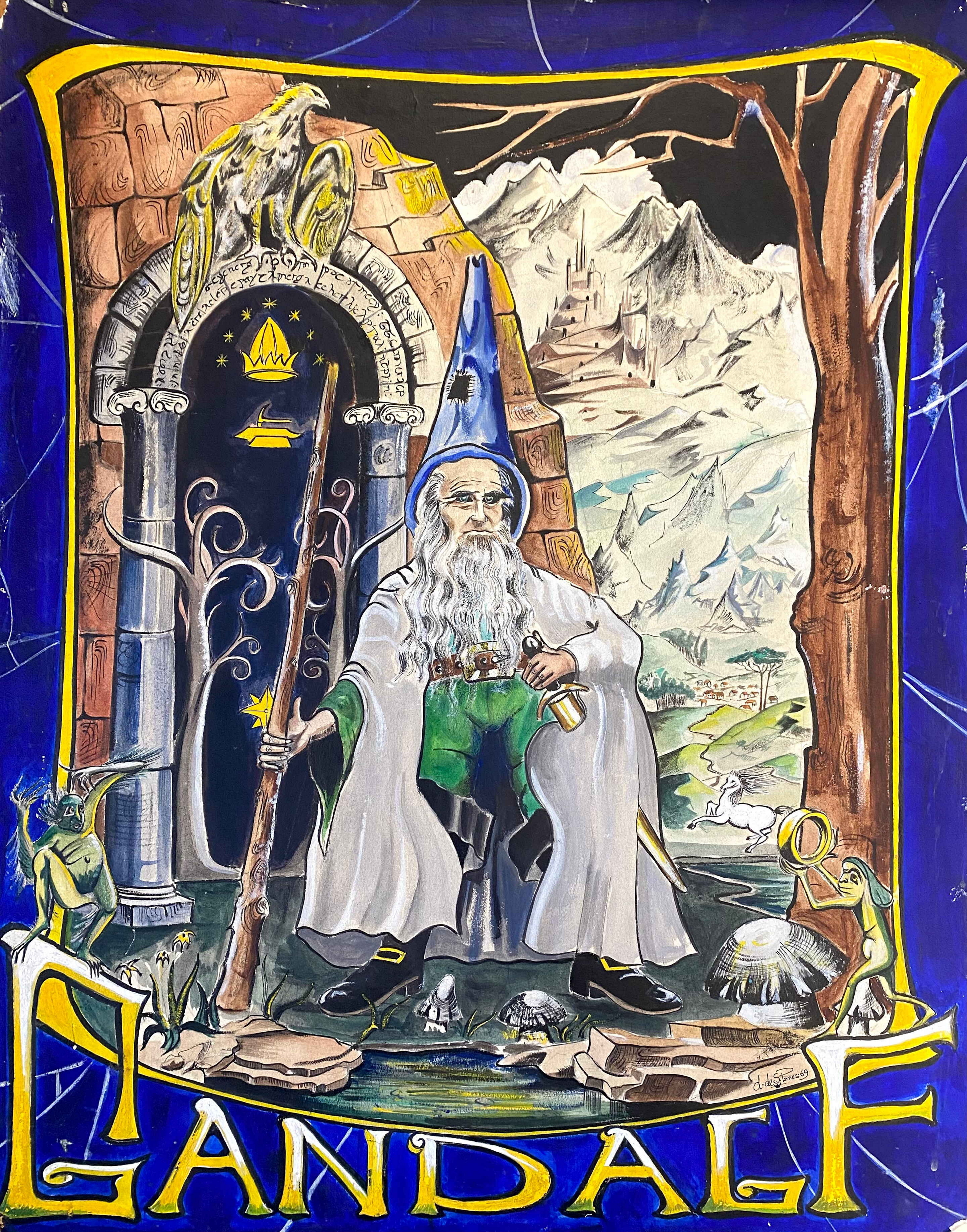 The original poster design for Gandalf signed and dated 1969