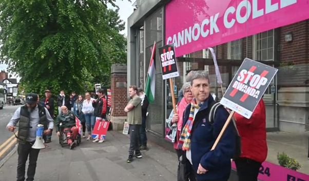 Labour activists stood just metres from pro-Palestine campaigners as they tried to swarm the PM's motorcade