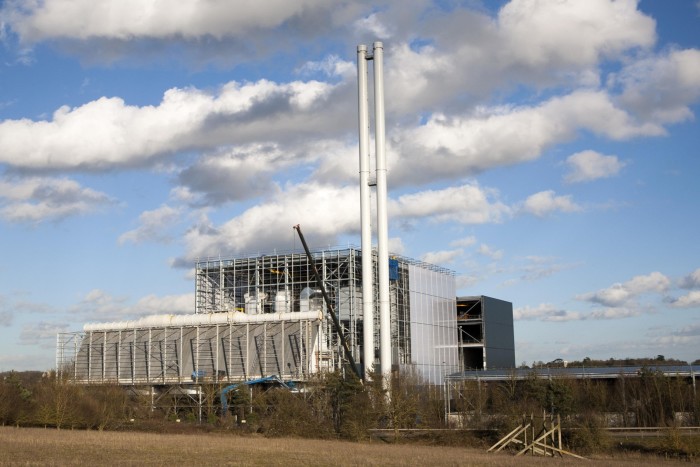 An energy from waste incinerator power station under construction at Great Blakenham, Suffolk