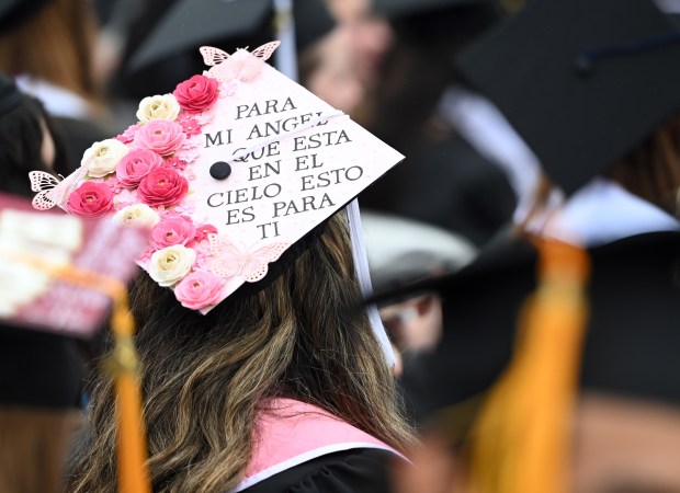 A decorated graduate cap dedicated to an Angel in Heaven...