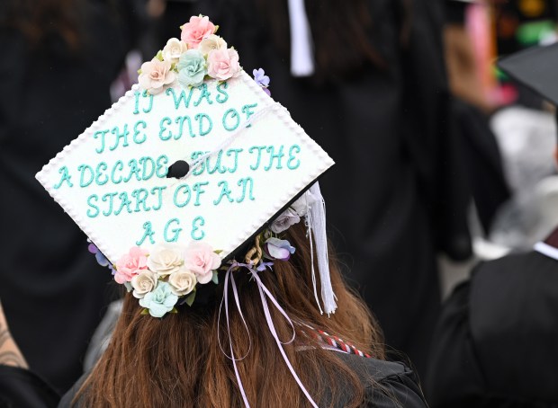 Courtney Sawin’s decorated cap at University of Redlands College of...