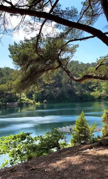 The sparkling pool was once a clay pit dug by hands