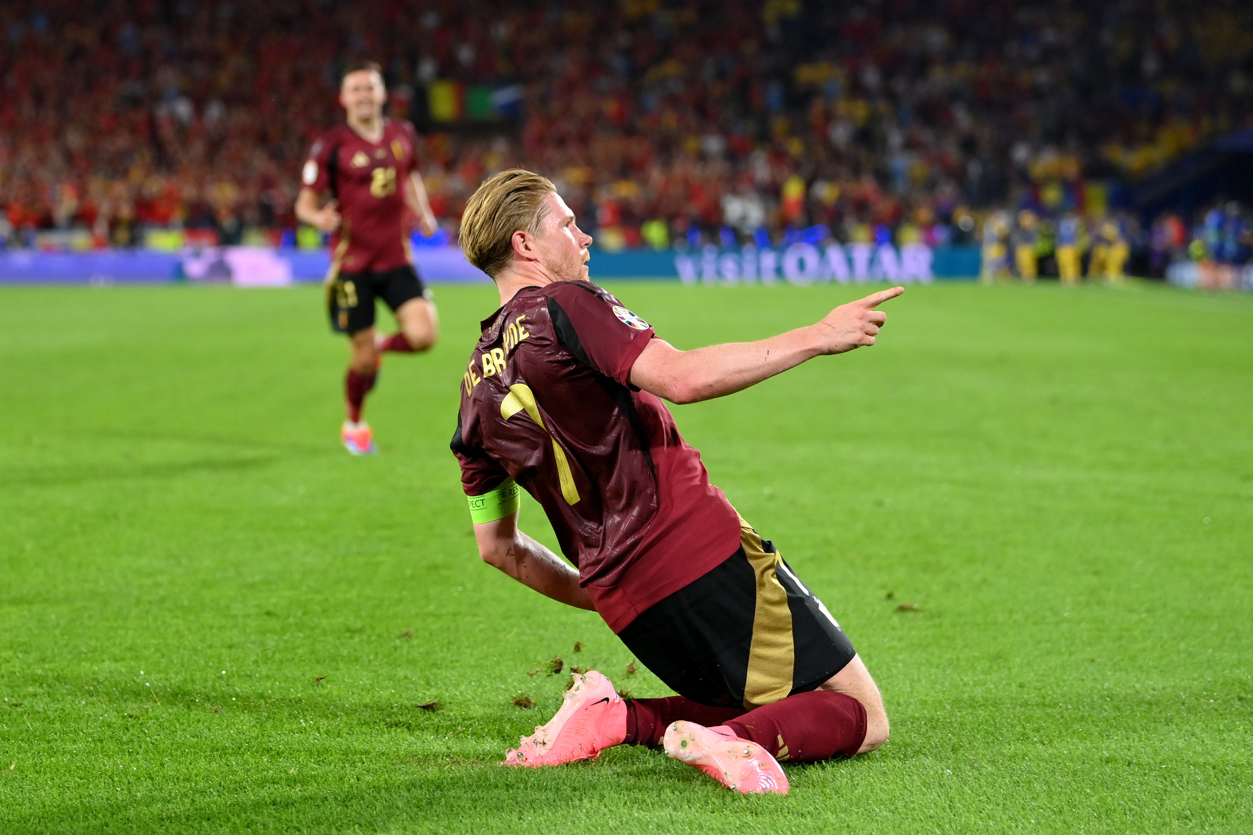 Kevin De Bruyne eventually scored Belgium’s second goal of the night