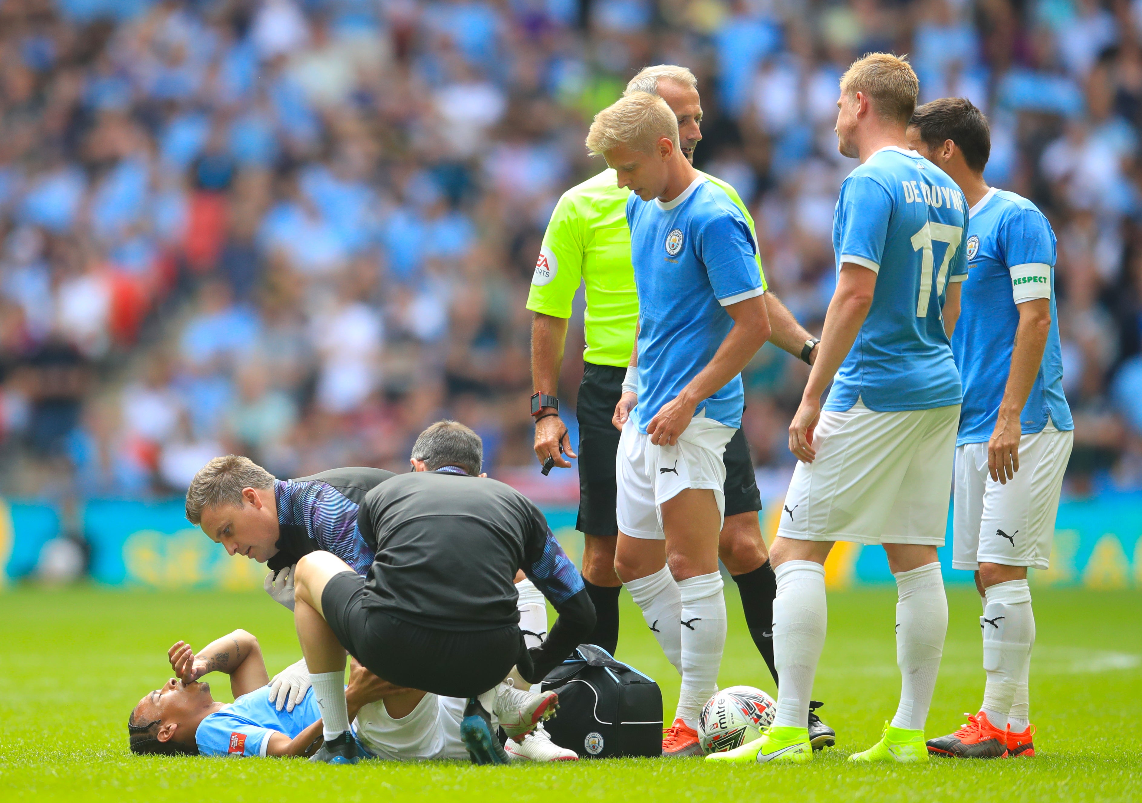 Leroy Sane missed almost all of his final season in Manchester with a knee injury suffered in the Community Shield (Adam Davy/PA)