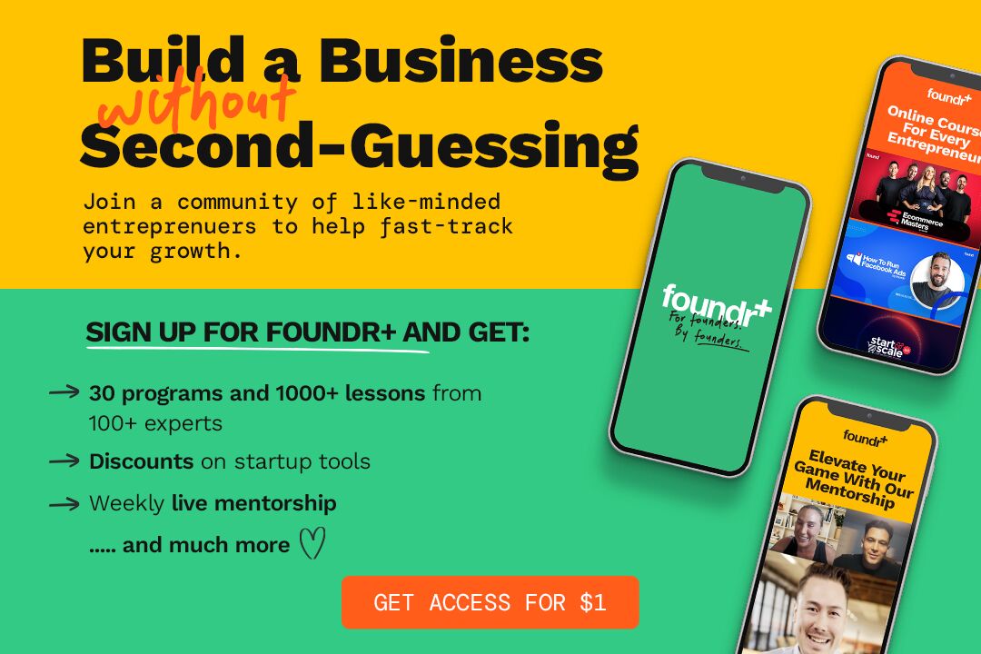 Foundr plus dollar trail build business banner