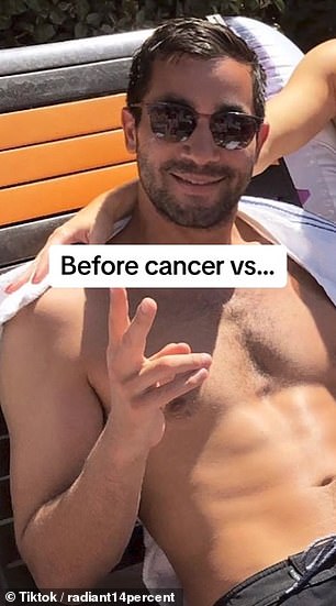 Joe Faratzis, now 34, pictured before the cancer was detected