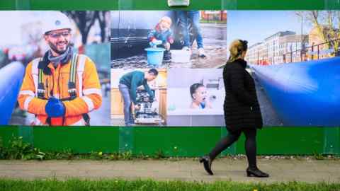 Fencing bearing Thames Water images in London