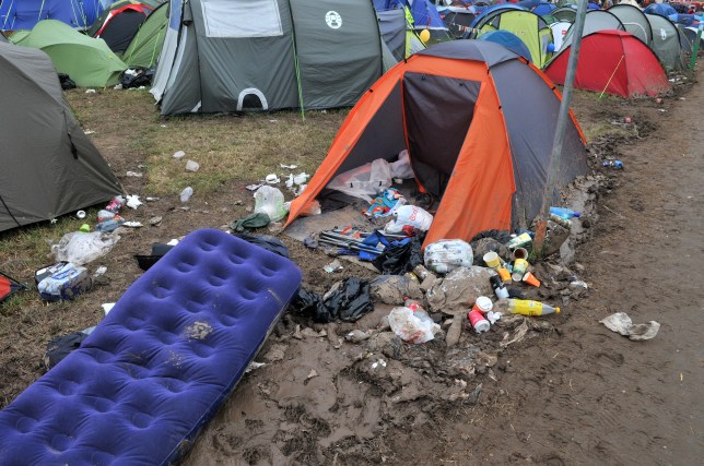 Abandoned tent at Glastonbury