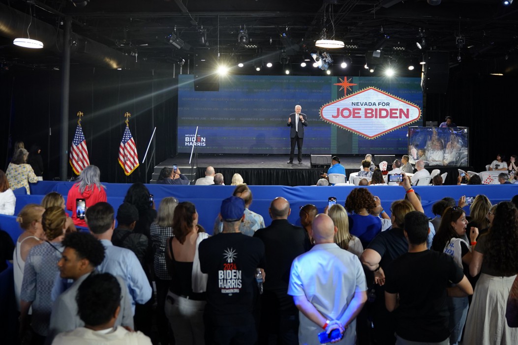 Biden wasn't able to speak at a campaign event due to his diagnosis