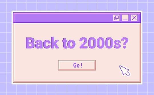 Trendy Y2K banner with retro stickers, computer windows, pixel elements, greek statue, vintage keyboard buttons and numbers.