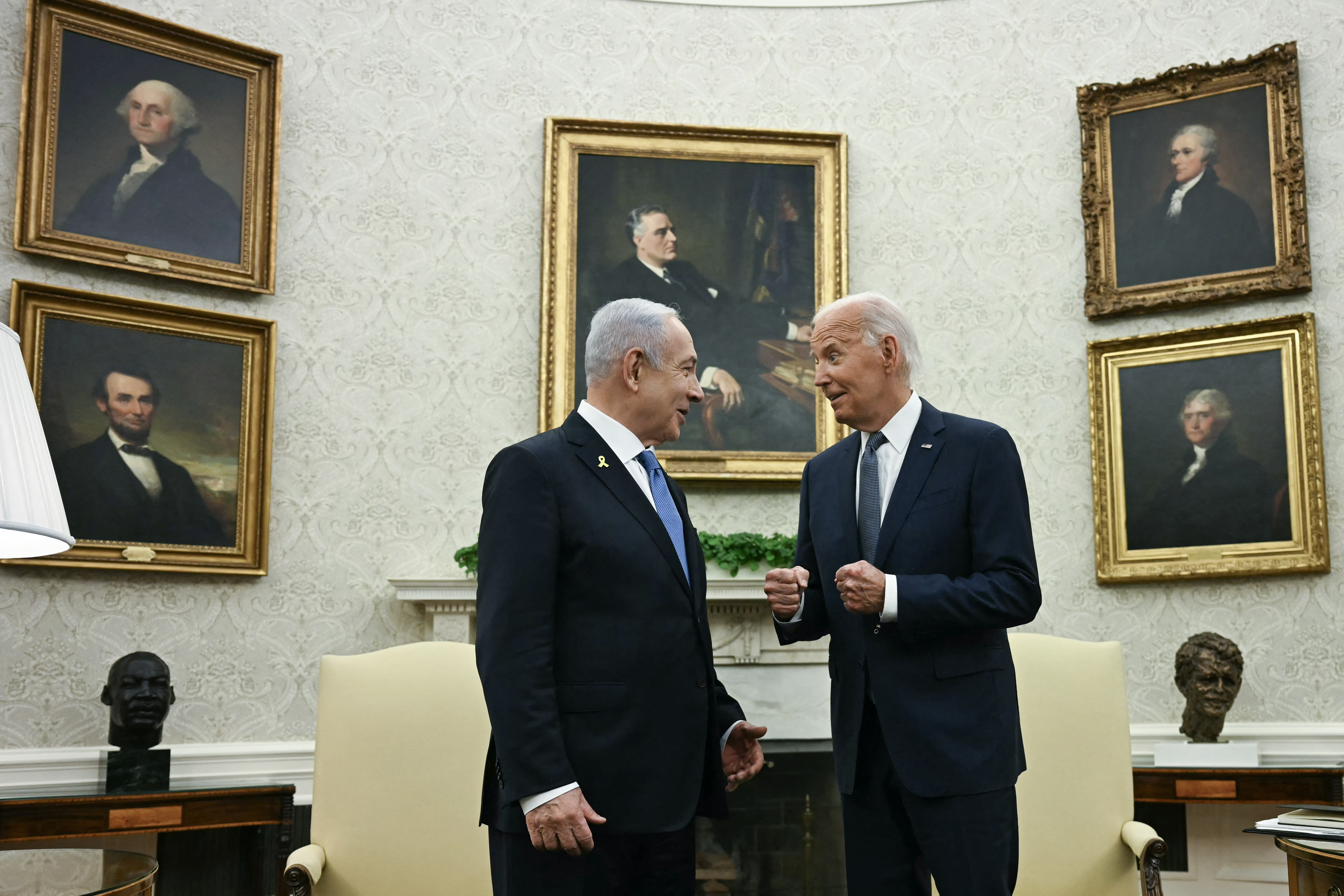 The meeting is the first face-to-face encounter since Biden traveled to Israel in the days after the October 7 attacks