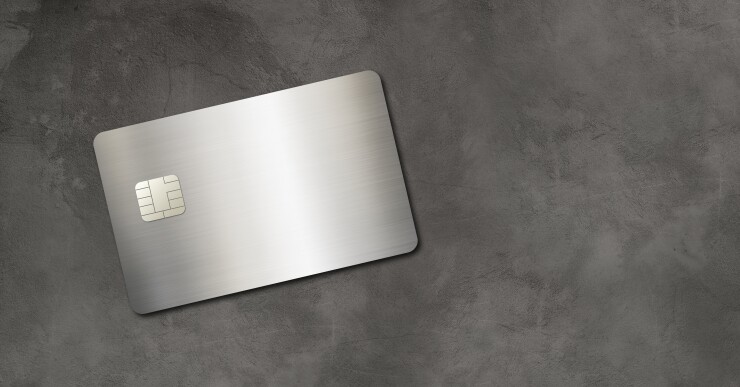 Metallic credit card