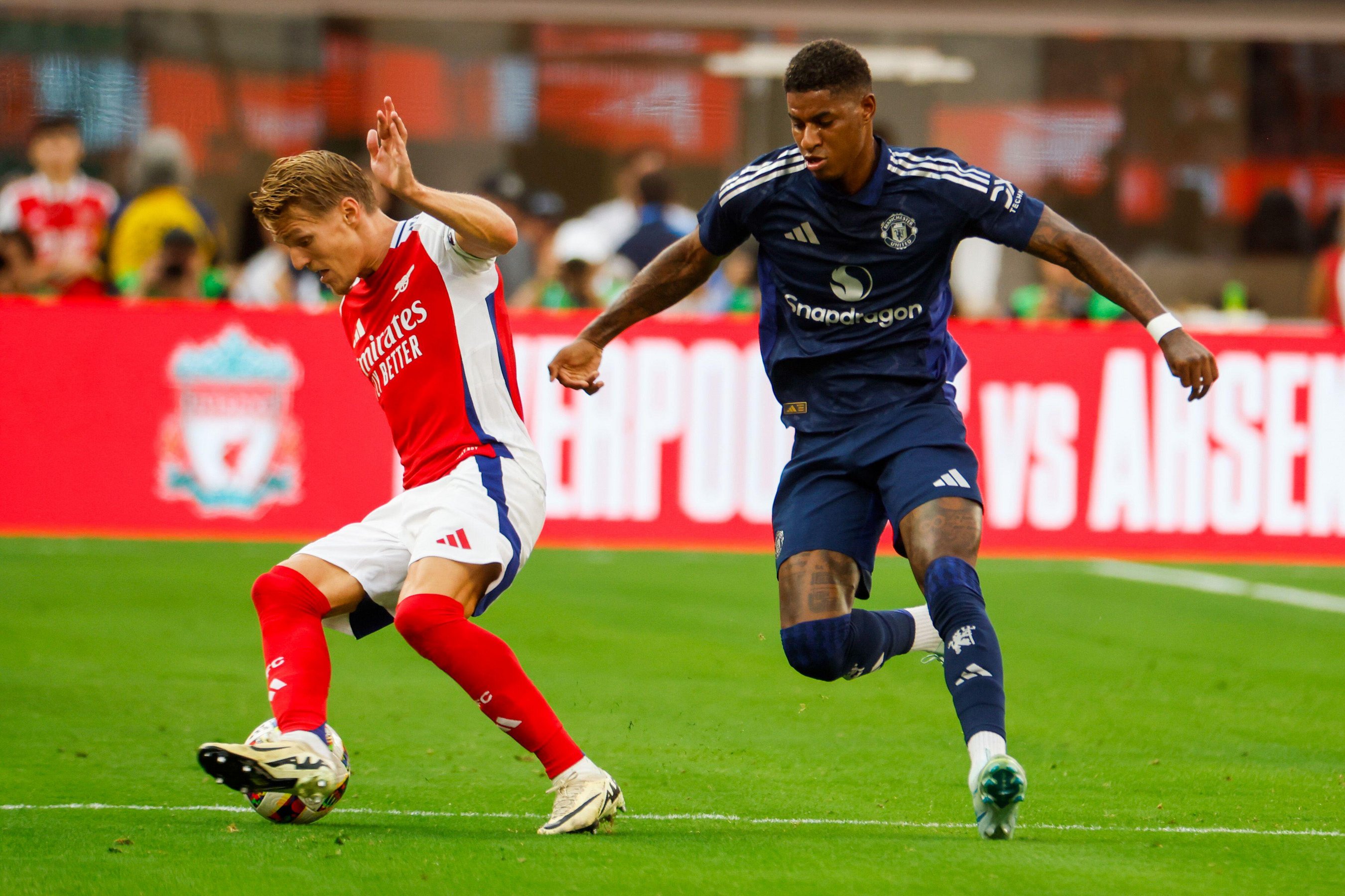 Manchester United fans were encouraged by Marcus Rashford's first-half performance in a pre-season friendly against Arsenal