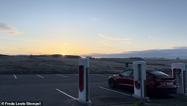 The 1,000 mile road trip from London to Scotland and back involved some scenic charging, while topping the car's range up with only renewable energy